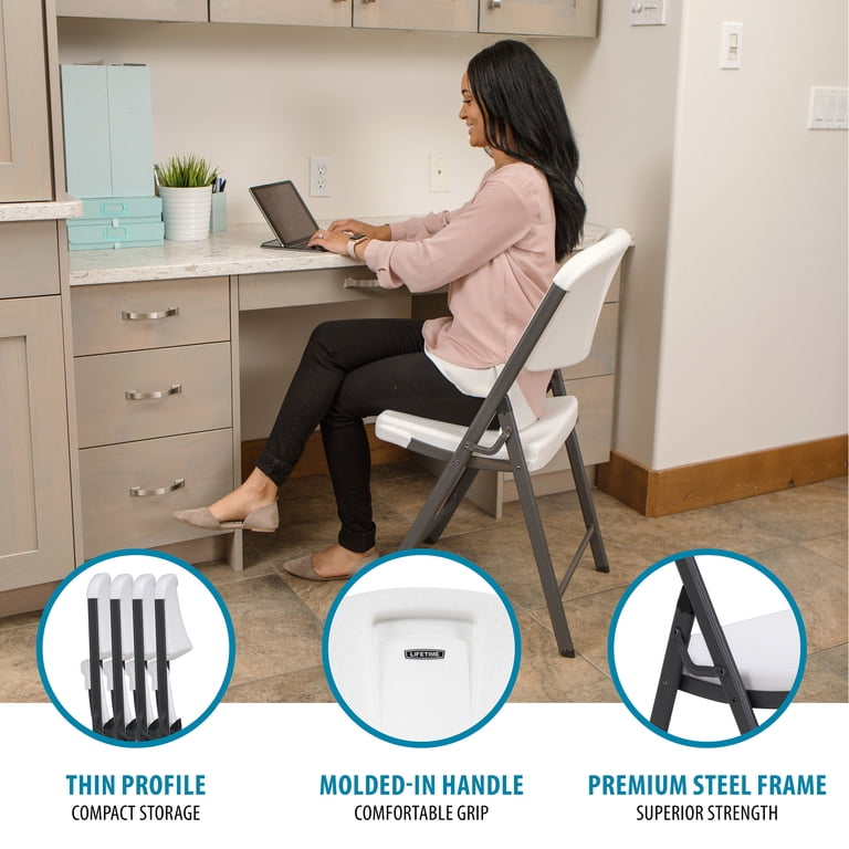 Lifetime Folding Chairs, Commercial Grade 4-Pack, White Granite photo 5