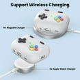 thumbnail image 3 of Funda protectora para AirPods Pro 2 con diseño retro de consola de videojuegos portátil. Funda protectora de silicona con llavero y cordón, 3 of 6