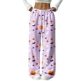 thumbnail image 2 of Womens Halloween Pajama Pants Soft Fleece Lounge Bottoms Sleepwear, Halloween Cozy Fluffy Print Pj Pants with Drawstring, Halloween Party, 2 of 4