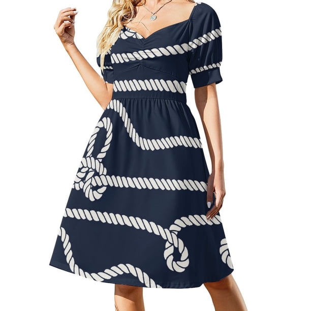 Vestido de manga corta con cuerda, vestido de playa, vestidos de fiesta elegantes para mujer, vestido para mujer, vestido de noche para mujer