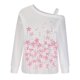 thumbnail image 4 of Tops para mujer, camisas, blusas elegantes, informales, camisas de manga larga, camiseta con cuello torcido a la moda, blusa holgada con hombros descubiertos y estampado de otoño Odeerbi ODB-5, 4 of 8