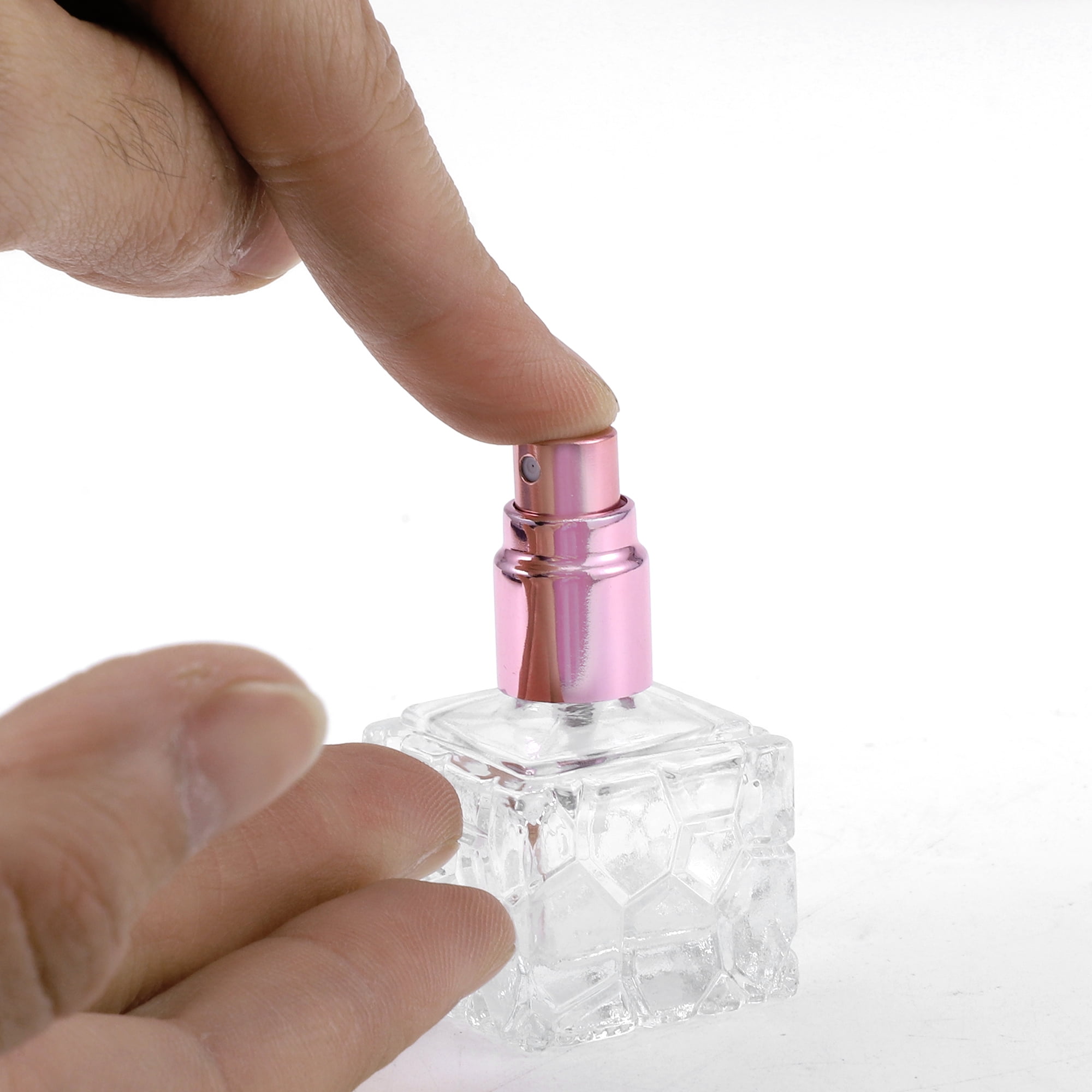 Unique Bargains Square Perfume Bottle for Bathroom 0.33oz 1 Pc Pink