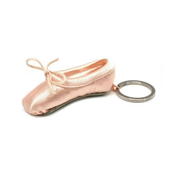 Handcrafted Ballet Shoe Keychain Silk Mini Pointe Shoe Keyrings Elegant Key Accessory for Ballet Dance Enthusiasts