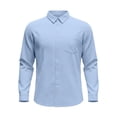 thumbnail image 5 of Letdown 2 Piece Set for Men Cruise Outfits Set Mens Summer Vacation Outfit Long Sleeve Button Down Shirts Drawstring Elastic Waist Wide Leg Pant, 5 of 6