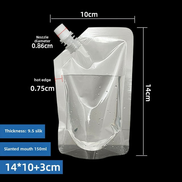Bolsa de boca de succión autoportante transparente Bolsa de leche de soja para sopa de ciruelas Bolsa de medicina china Bolsa de bebidas de grado alimenticio para jugo de fruta Bolsa de cerveza para