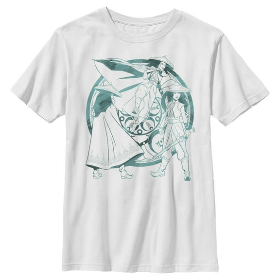 Boy's Raya and the Last Dragon Watercolor Raya  Graphic Tee White Large
