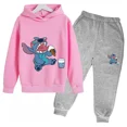 thumbnail image 3 of Ropa para niños, tendencia, chándal cálido, otoño, estampado de dibujos animados de anime, sudadera con capucha para niños y niñas, conjunto de traje de dos piezas y pantalones, 3 of 5