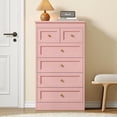 thumbnail image 5 of Pipleo Tall 6 Drawer Pink Wood Dresser, Easy Assembly with Video Guide, 5 of 8