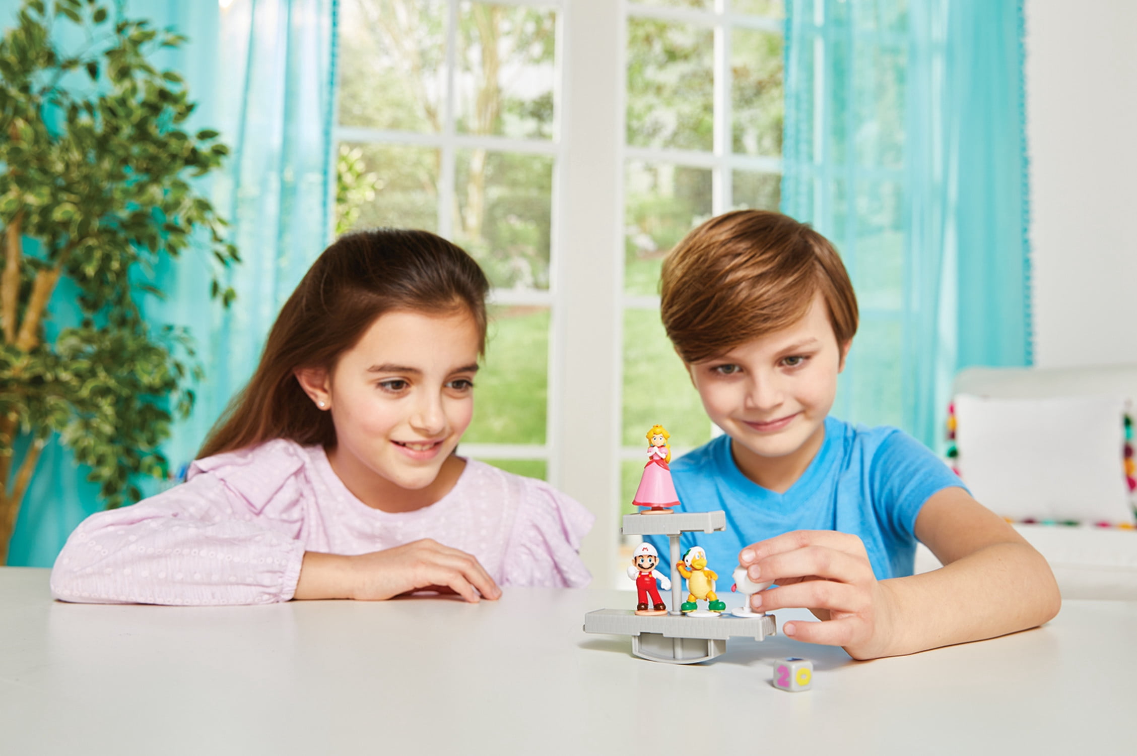 Epoch Games Super Mario Balancing Game - Castle Stage, Tabletop Skill Game with Collectible Super Mario Action Figures