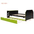 thumbnail image 4 of Full Size Daybed with Trundle, Wooden Gaming Platform Bed with Desk and Charging Station, Solid Wood Support, No Box Spring Needed, Green, 4 of 8