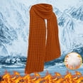 thumbnail image 2 of MVRLSH Coarse Yarn Knitted Autumn Winter Thick Long Labeled Couple Warm Student Shawl Scarf 1 Pc Fall Fashion Must Haves Orange A, 2 of 4