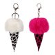 thumbnail image 1 of Colgantes de cono de helado con estampado de leopardo, bola de felpa y PU, Color aleatorio, 1 ud., 1 of 5