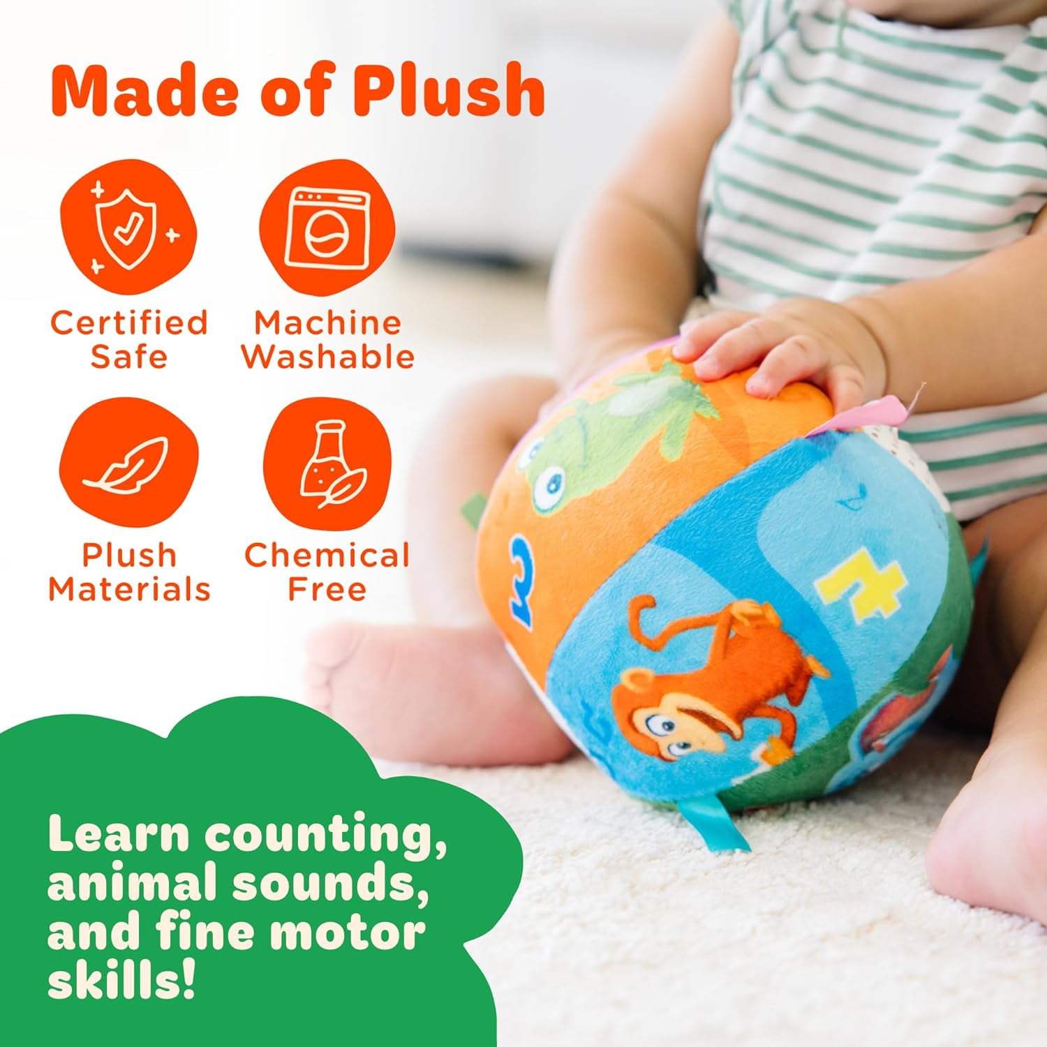 Move2Play, Hilariously Interactive Baby Ball with Music & Sound Effects | First Birthday Gift | Toddler Toy for Boys & Girls | Age 6, 9, 12, 18+ Month | 1, 2+ Year's Old (Baby Ball)
