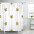 thumbnail image 1 of ABPHQTO Blooms White Abstract Golden Hearts Flowers Romantic All Over Cortina de ducha 150x180 cm, 1 of 1