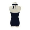 thumbnail image 4 of Ltctricy Swim Rompers for Women Halter Tie Backless Solid Color Slimming Bathing Suits One Piece Swimsuits, 4 of 5