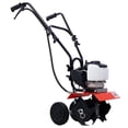 thumbnail image 4 of LuckyNote 37.7cc Mini Tiller Cultivator, 4-Stroke Gas Powered Garden Cultivator with Gear Drive Transmission, Red, 4 of 16