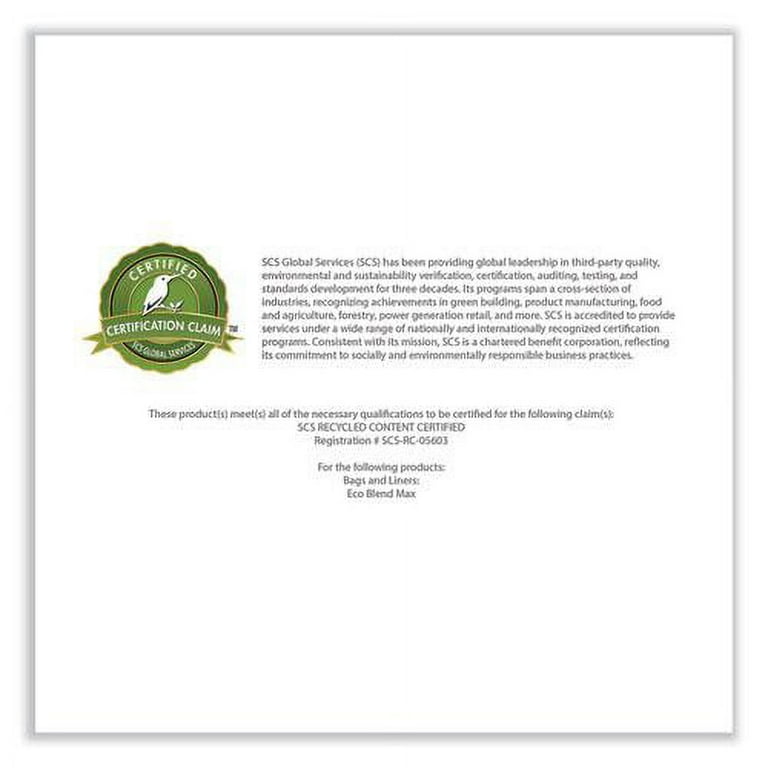 Eco Blend Max Can Liners, 60 gal, 0.8 Mil, 38 Eco Blend Max Can Liners, 60 gal, 0.8 Mil, 38