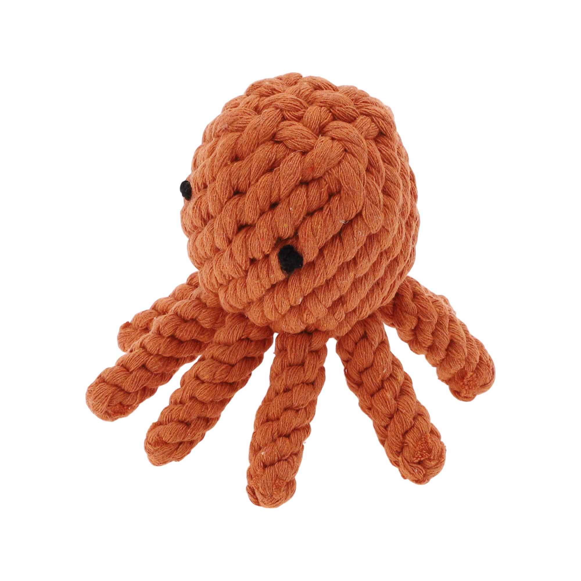 Unique Bargains Durable Cotton Teeth Cleaning Octopus Shape Dog Chew Rope Orange