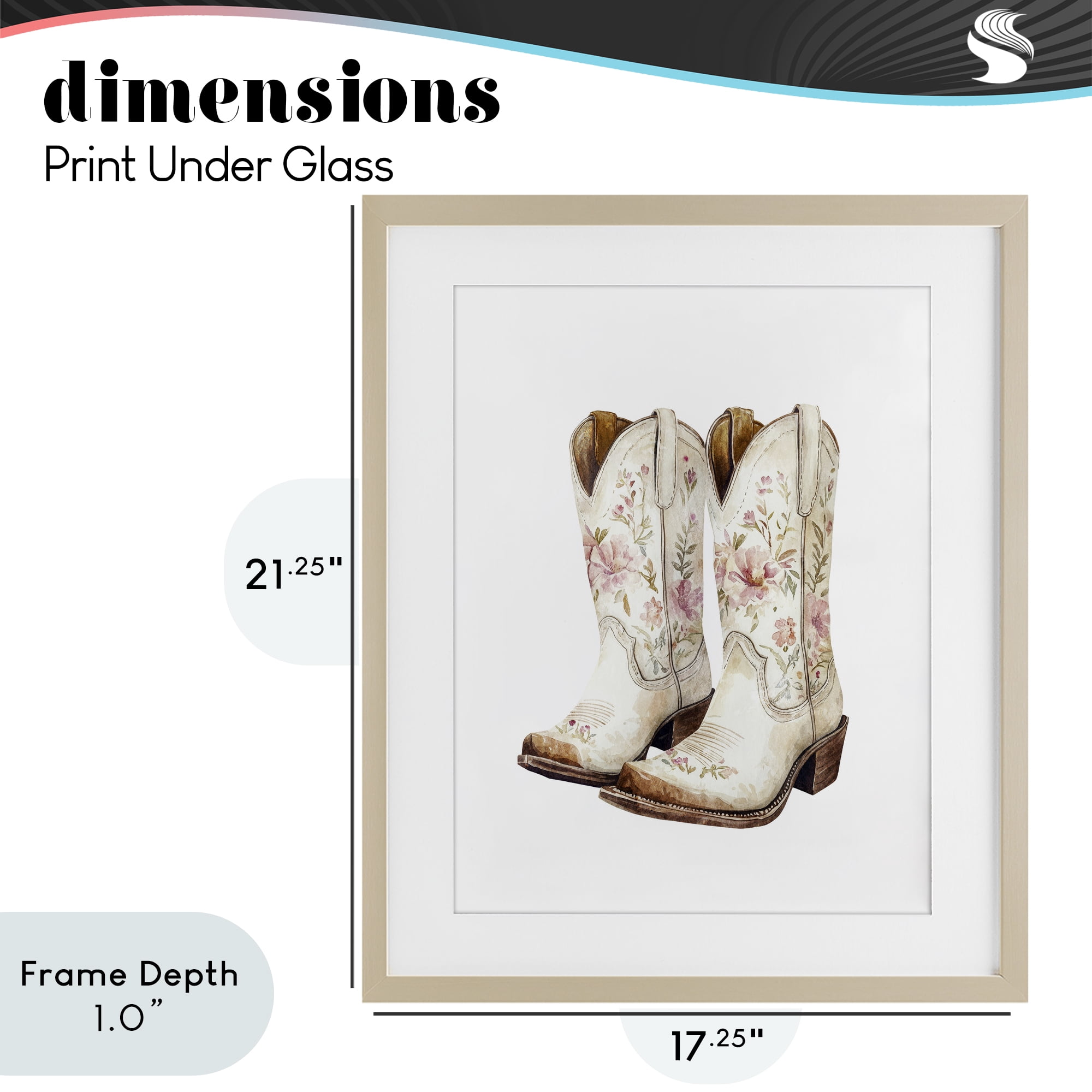 Stupell Industries Boots in Bloom Birch Framed Print Under Glass, design by Svetlana Aleynikova