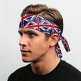 thumbnail image 2 of Suddora UK Flag Tie Headband / Sweatband (Made in USA) - Head Tie for Workout, Ninja Costume, Sports, 2 of 5
