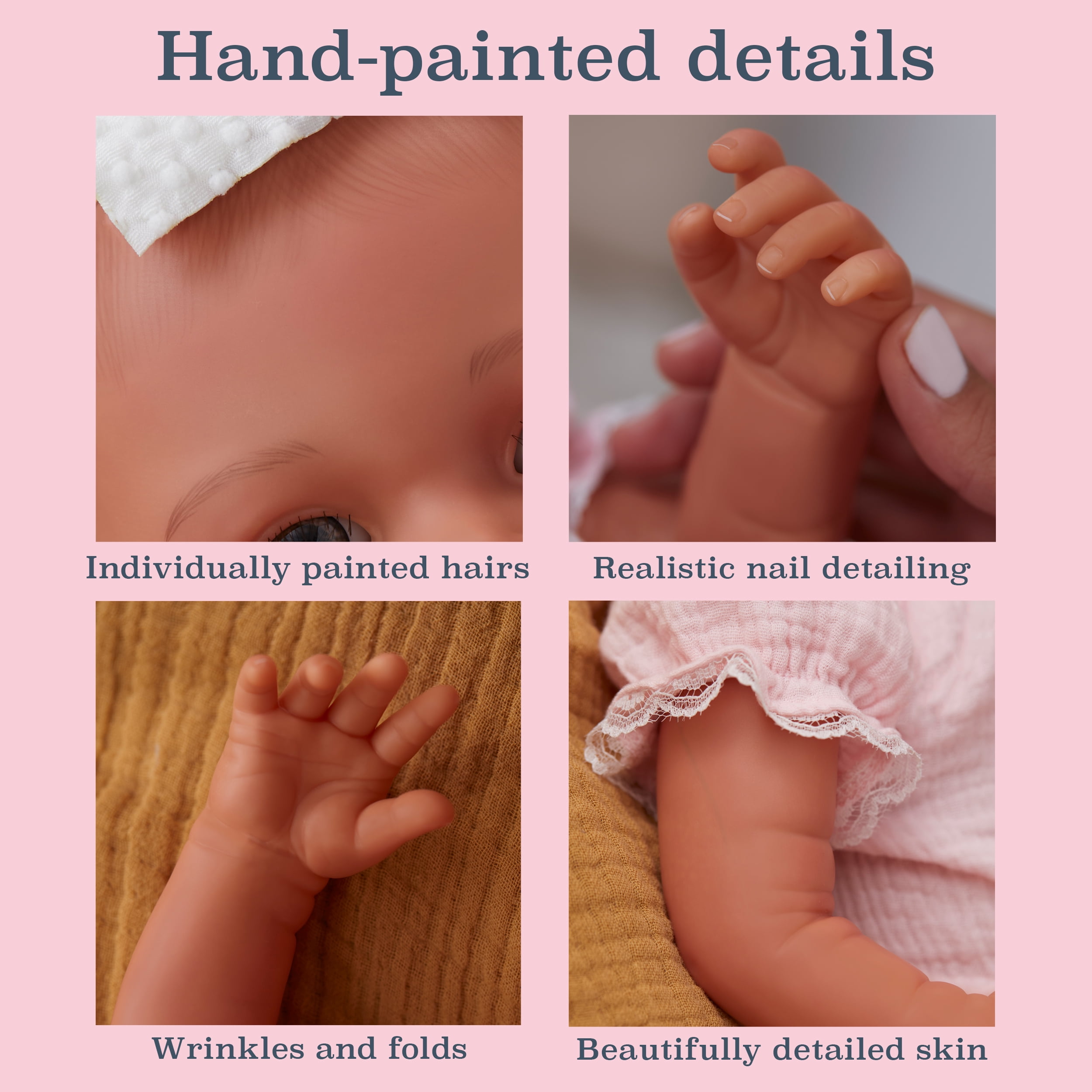 BABY born Real Hand-Painted, Realistic Reborn Baby Doll Girl - Medium, Open Eyes, Ages 3+