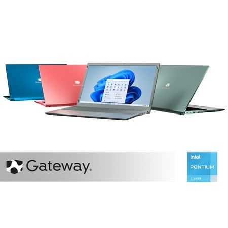 Gateway 15.6" Ultra Slim Notebook, FHD, Intel® Pentium® Silver, Quad Core, 128GB Storage, 4GB Memory, Tuned by THX™ Audio, 1.0MP Webcam, HDMI, Windows 10 S, Microsoft 365 Personal 1-Year Included