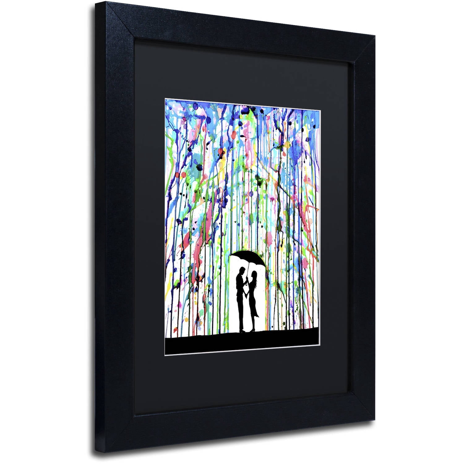 Trademark Fine Art 'Pour Deux' Canvas Art by Marc Allante, Black Matte, Black Frame