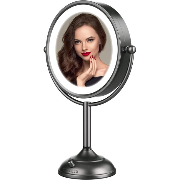 Professional 8.5" Lighted Makeup Mirror, 1X/10X Magnifying Vanity