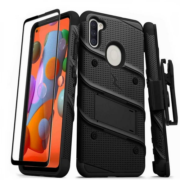 . Funda ZIZO Bolt para SAMSUNG A11 Negra con clip y mica de pantalla Zizo Bolt