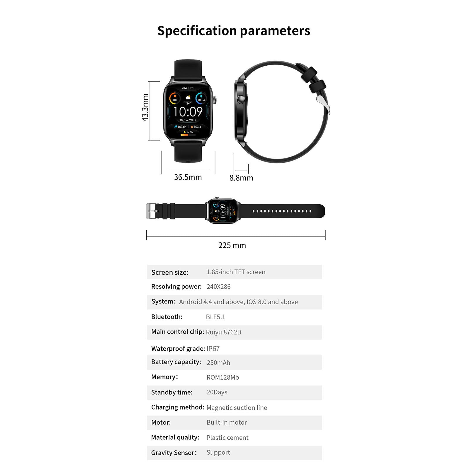 Jubipavy Smart Watch Full Screen Smart Watches For Android IOS Phones Smart Fitness Watch For Women Man Smartwatch