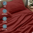 thumbnail image 6 of Bare Home Premium 1800 Collection 4-Piece Bed Sheet Set, Full, Rosewood, 6 of 11