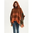 thumbnail image 2 of Fashion Shawl for women, striped, with Hood (MultiDarkBlue), 2 of 11