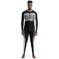 thumbnail image 1 of iiniim Men's Race Car Driver Costume Jumpsuit Checkerboard Plaid Rompers Finish Line Racer Outfits Black XL, 1 of 3