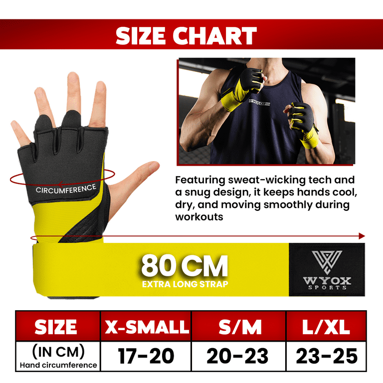 WYOX Gel Boxing Hand Wraps Inner Gloves, Boxing Gloves for Men