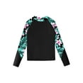 thumbnail image 5 of Yruioon Rash Guard Set for Kids Big Girls Flower Printed Swim Top with Bottoms 2 Piecs Swimwear Lily 14, 5 of 7