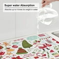 thumbnail image 3 of Dish Drying Mat, Snowflakes Santa Claus Christmas Tree Highly Absorbent Drying Matt Kitchen Counter, Dish Mat Drying Pad Dishes Drainer Mats for Kitchen Counter or Sink, 16 x 18 inch, 3 of 6