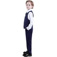 thumbnail image 3 of Boys Suit for Kids Toddler Boy 4-Piece Wedding Tuxedo Suits Vest and Pants Set, 3 of 13