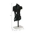 thumbnail image 4 of Modern Statue for Home and Office Decor - Abstract Metal Torso Sculpture with Cut-Out Design on Marble Base - Unique Ornament for Living Room, Bedroom, Bathroom, or Shelf Decor - 17", Black & White, 4 of 12