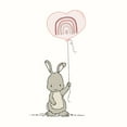 thumbnail image 2 of Sweet Melody Designs 15x15 White Modern Wood Framed Museum Art Print Titled - Bunny Heart Balloon, 2 of 4