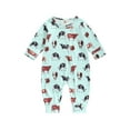 thumbnail image 1 of Faithtur Barboteuse pour Bébés Filles Garçons Imprimé Floral Cheval Manches Longues Col Rond Fermeture Éclair Oblique Combinaisons Automne Justaucorps Nouveau-Né, 1 of 8