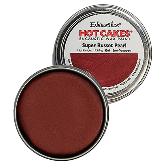 Enkaustikos Hot Cake Encaustic Wax Paint, 1.5 oz. Tin, Super Russet Pearl