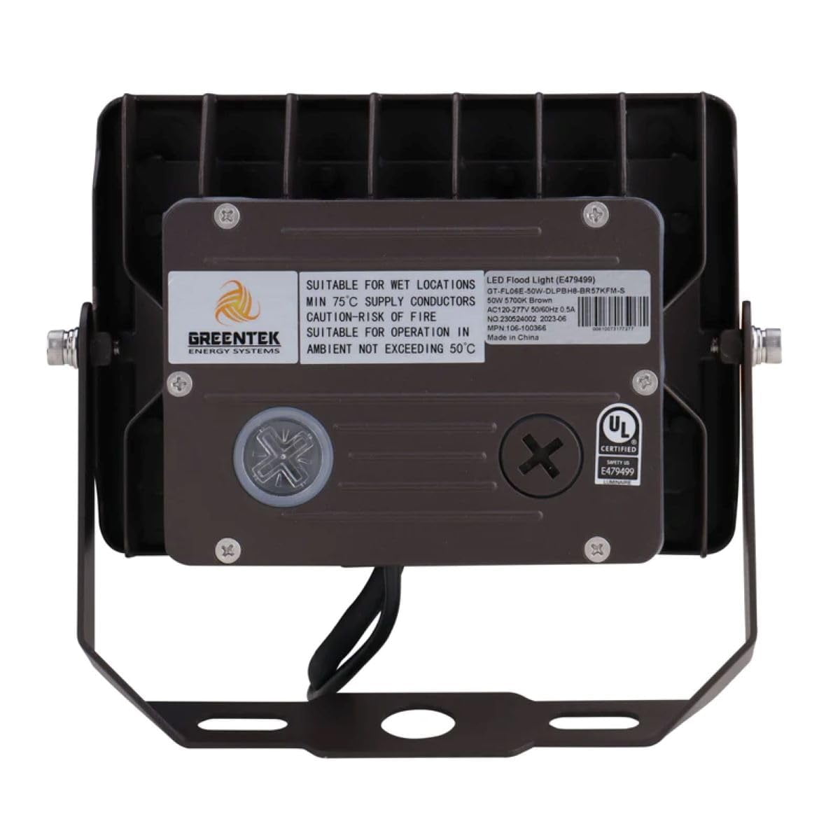 GREENLIGHTDEPOT LED Flood Light - 50W - 6400 Lumens - FL06E - Photocell Included - UL+DLC5.1 (4000K)