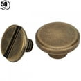 thumbnail image 2 of Flat Head Stud,50 Sets 6.5mm Brass Stud Screw Stud Screw Nail Rivets Extended Durability, 2 of 12
