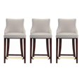 thumbnail image 1 of Shubert Counter Stool with Solid Wood Base in Light Gray - Set of 3, 1 of 7