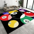 thumbnail image 2 of Billiards Minimalist Design Area Rugs Colorful Billiard Balls Entryway Rug Short Pile Non-Slip Doormat Soft Washable Indoor Thin Floor Carpet 4x8ft, 2 of 6
