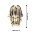 thumbnail image 3 of Women's Plaid Blanket Scarf Shawl Wrap Warm Cozy Winter Poncho Cape with Tassels Stylish Oversized Checkered Design, 3 of 3