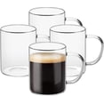 thumbnail image 1 of 400ml Glass Coffee Mugs Set Of 4, Clear Glass Coffee Cup With Big, 1 of 5