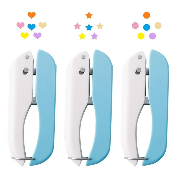 3-Pack Shape Hole Punch Set 1/4" for Crafts & Tags Handheld