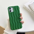 thumbnail image 3 of For iPhone Case Cute 3D Wave Shape Curly Frame Edge Design Soft Silicone Protective Bumper Women Girl Slim Shockproof (Green,iPhone 12 12 Pro), 3 of 16