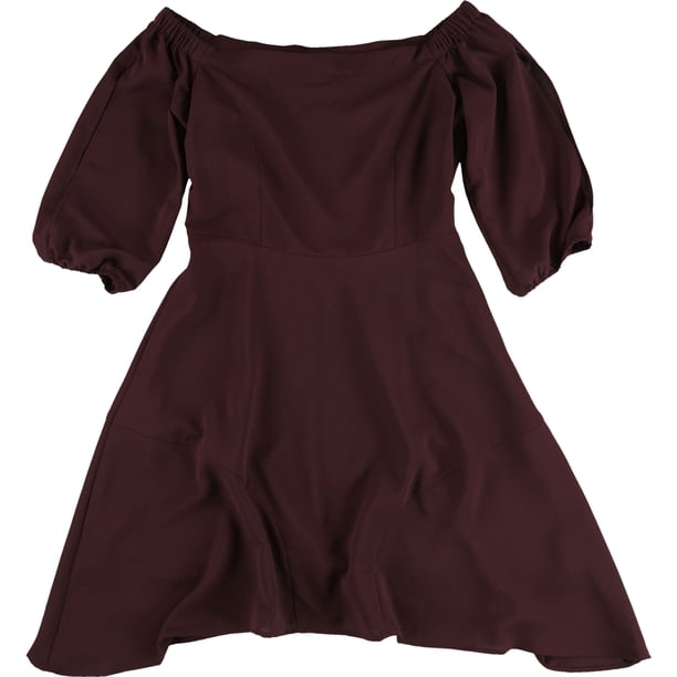 bar III Vestido ajustado y acampanado para mujer, rojo, 0